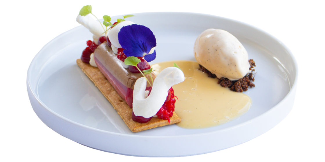 La Cravache_frambozen en chocolade_zijzicht